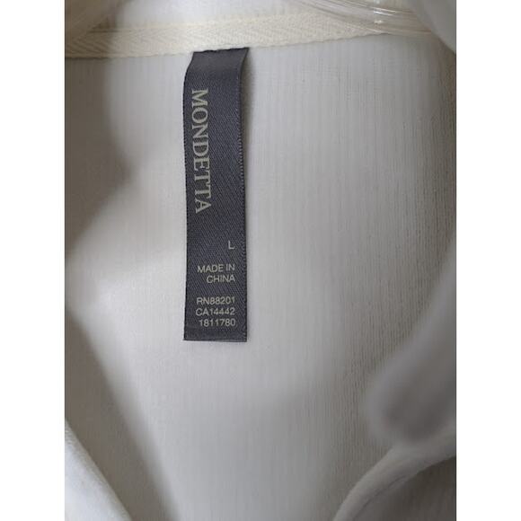 MONDETTA Women's Long Sleeve Corduroy Fleece Pullover Sweater Cream Large - Picture 5 of 7